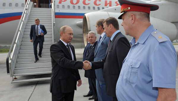 Премьер-министр РФ В.Путин прибыл во Владивосток