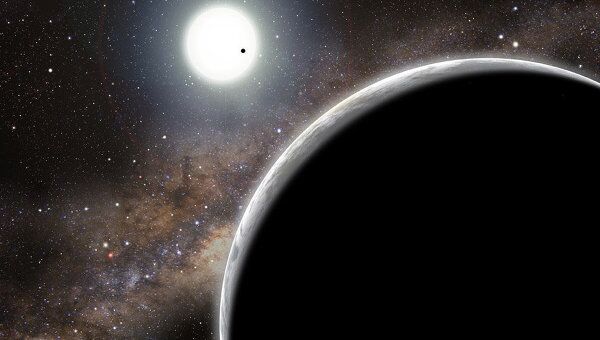 Невидимая планета в системе Kepler-19 глазами художника