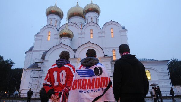 Отпевание игроков команды Локомотив в Успенском монастыре