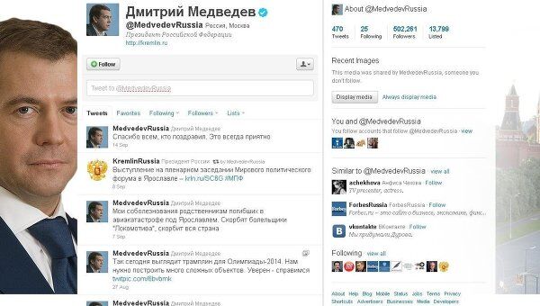 Личный блог Дмитрия Медведева в Twitter