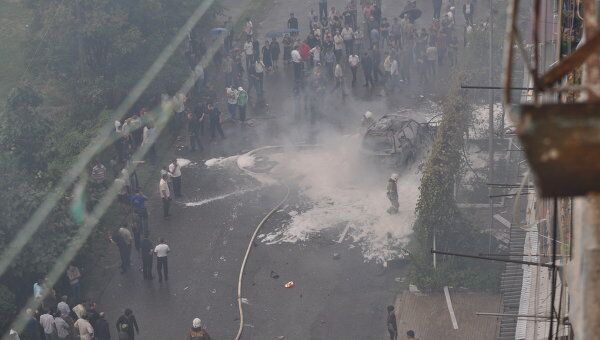 Взрыв автомобиля в центре Сухуми