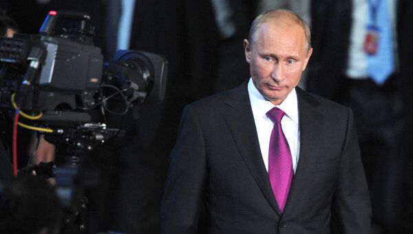 Премьер-министр РФ В.Путин приняли участие в работе XII Съезда Единой России
