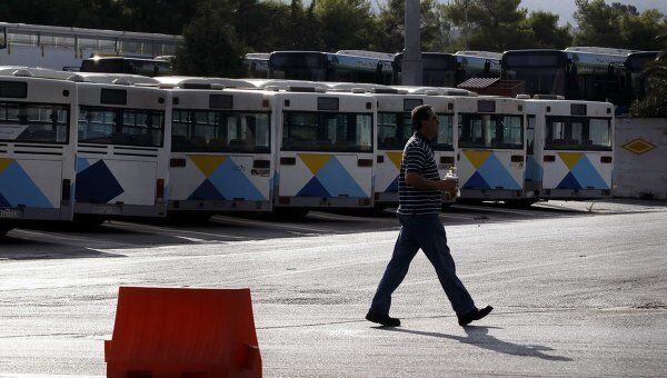 Забастовка работников общественного транспорта в Афинах 