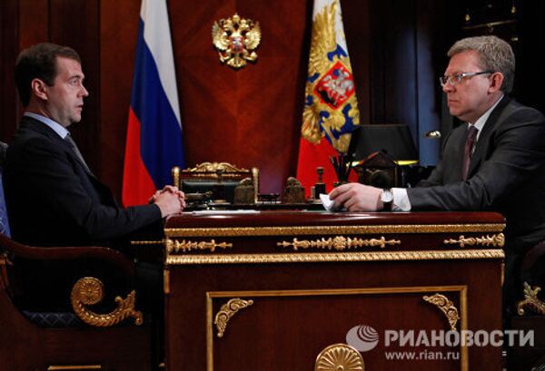 Президент РФ Д.Медведев встретился с главой Минфина РФ А.Кудриным