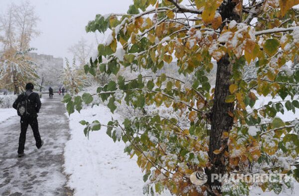 В Чите выпал первый снег