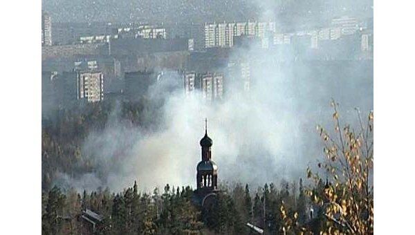 Едкий дым от лесных пожаров накрыл город Братск