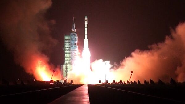 Запуск первого в Китае беспилотного орбитального модуля Тяньгун-1 