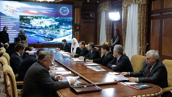 Д.Медведев проводит заседание Общественно-попечительского совета Свято-Пантелеимонова монастыря