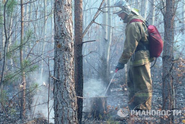 Тушение лесных пожаров в Братске