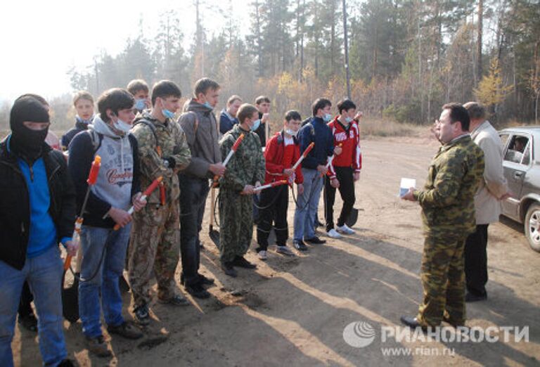 Тушение лесных пожаров в Братске