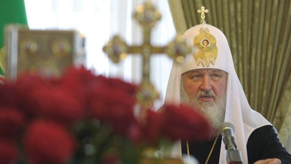 Патриарх Кирилл во время визита  на Украину