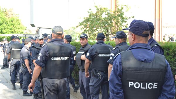 Болгарская полиция обеспечивает порядок во время демонстрации