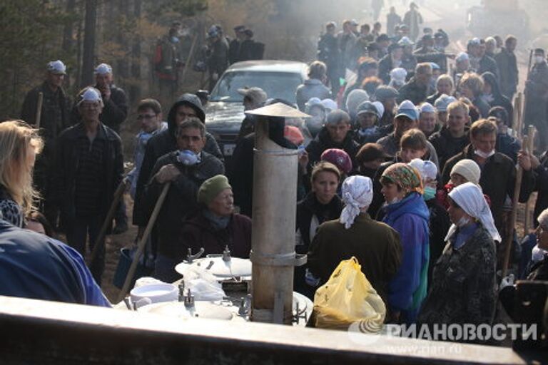 Тушение пожаров в лесной зоне в черте города Братска