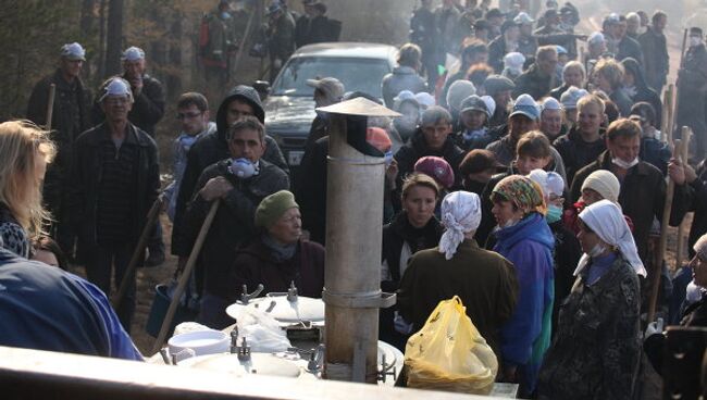 Тушение пожаров в лесной зоне в черте города Братска