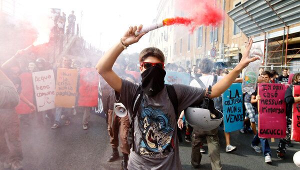 Акция протеста римских студентов