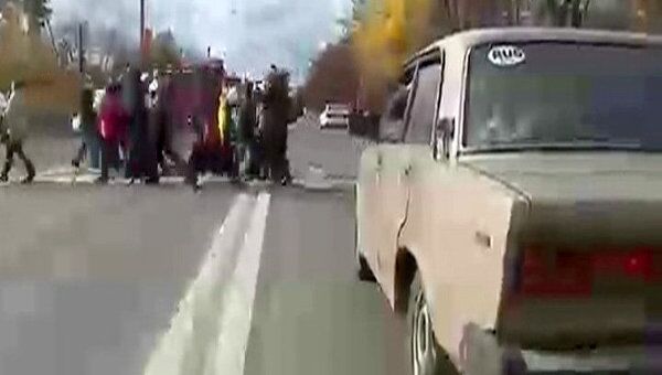 Обманутые дольщики перекрыли автомобильное движение в Ногинске
