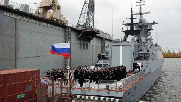 Церемония передачи ВМФ России корвета Сообразительный. Архивное фото