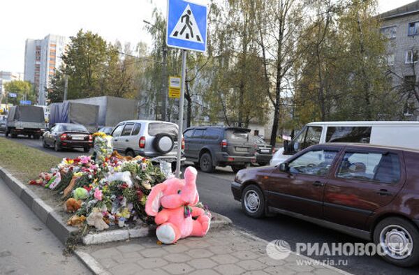 Место ДТП в Брянске, где погибла трехлетняя Соня Сивакова