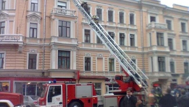 Пожар в административном здании в центре Москвы