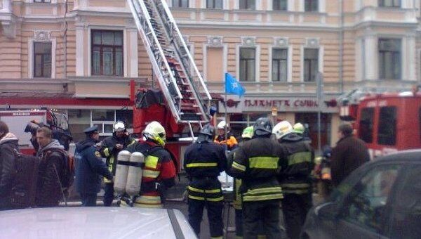 Пожар в административном здании в центре Москвы