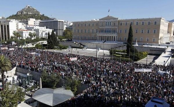 Демонстрация в центре Афин 