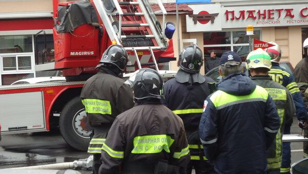 Пожар в здании ИА Интерфакс центре Москвы 