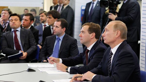 Посещение Д.Медведевым центрального избирательного штаба партии Единая Россия