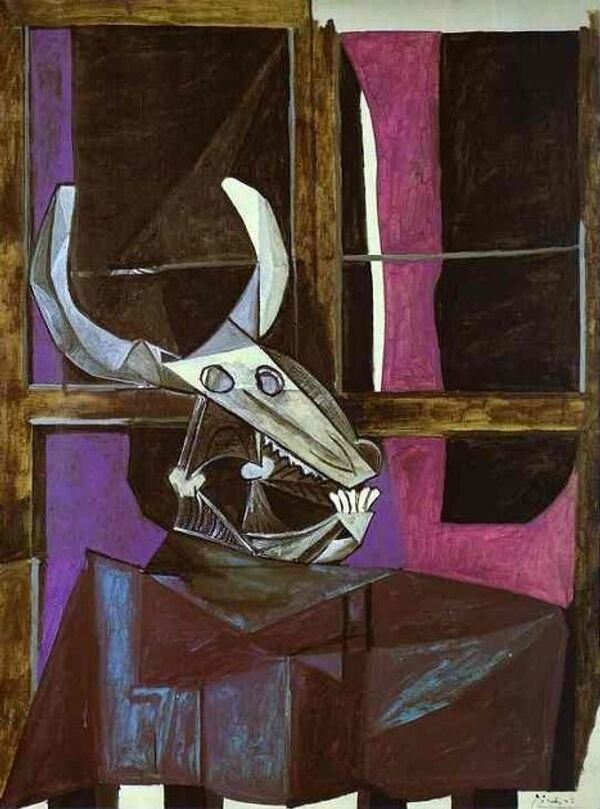 Пабло Пикассо, Натюрморт с бычьим черепом. 1942 г