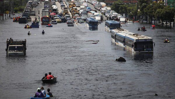 Затопленный район в Бангкоке