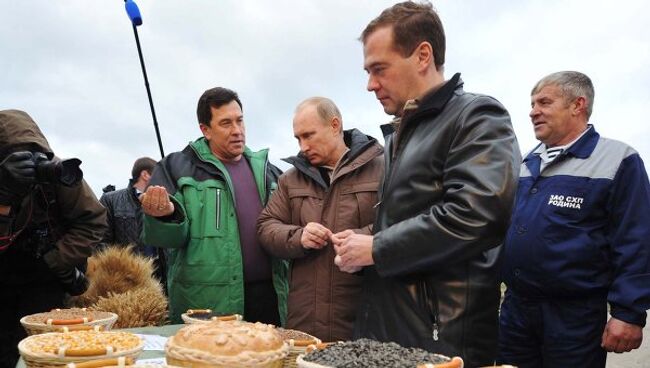 Рабочая поездка Д.Медведева и В.Путина в Ставрополь