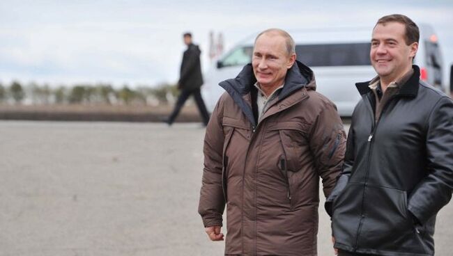 Рабочая поездка Д.Медведева и В.Путина в Ставрополь