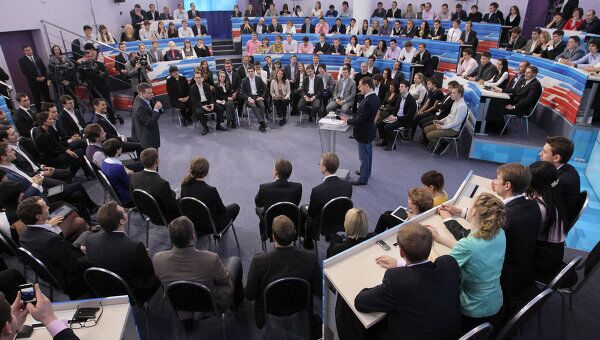 Встреча Д.Медведева с молодыми учеными, инноваторами и предпринимателями в Сколково