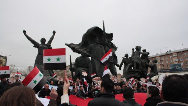 Cирийский митинг благодарности России в Москве