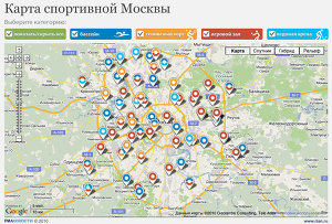 Карта спортивной Москвы 