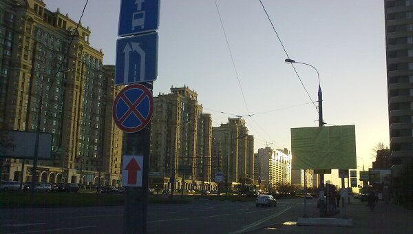 Выделенная полоса для общественного транспорта на западе Москвы