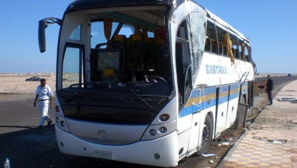 Автобус, попавший в ДТП в Египте, где погибли 11 туристов из Венгрии