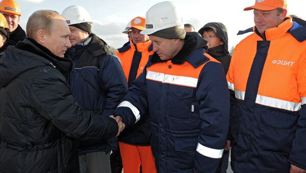 Премьер-министр РФ В.Путин на церемонии открытия Северного автодорожного обхода Новосибирска