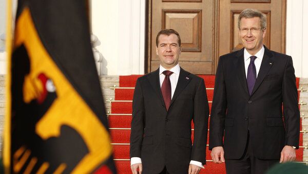 Президент РФ Д.Медведев на встрече с президентом ФРГК Вульфом