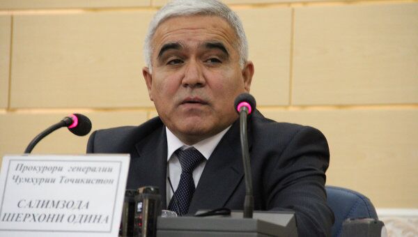 Генеральный прокурор Таджикистана Шерхон Салимзода на пресс-конференциив четверг в Душанбе по поводу приговора летчикам Садовничему и Руденко