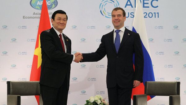 Президент РФ Д.Медведев встретился в рамках АТЭС с президентом Вьетнама Ч.Тан Шангом