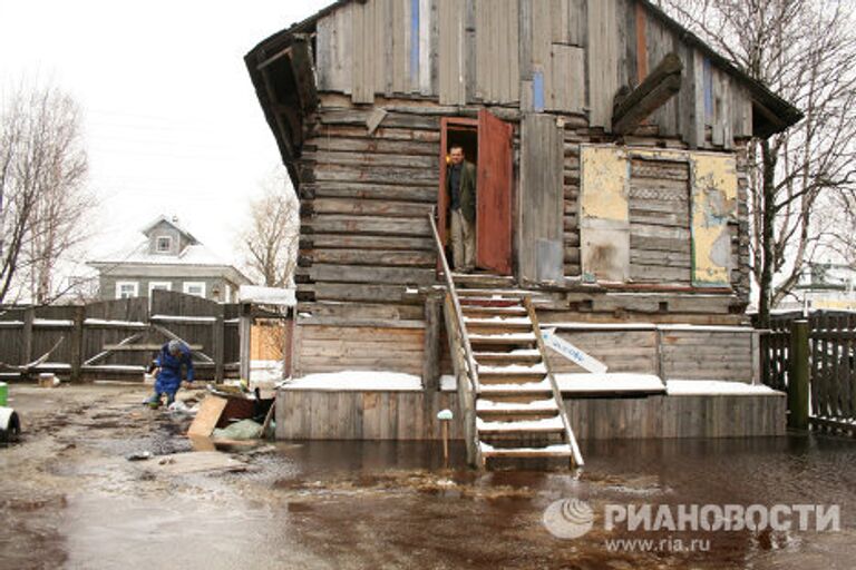 Подтопление жилых домов в Архангельске