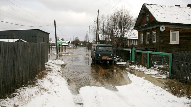 Подтопление жилых домов в Архангельске