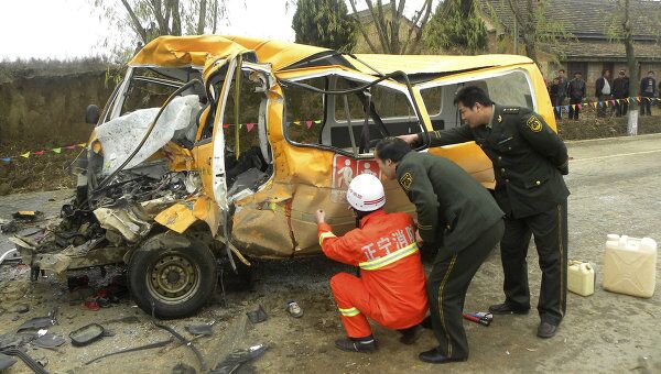 ДТП в северо-западной китайской провинции Ганьсу, где погибли 19 человек