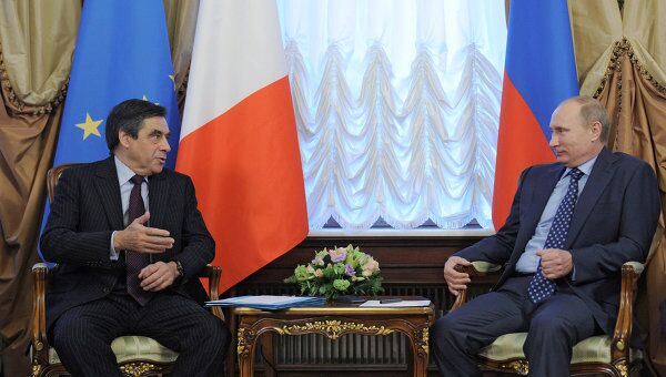 Встреча премьер-министра РФ Владимира Путина с Франсуа Фийоном в Москве