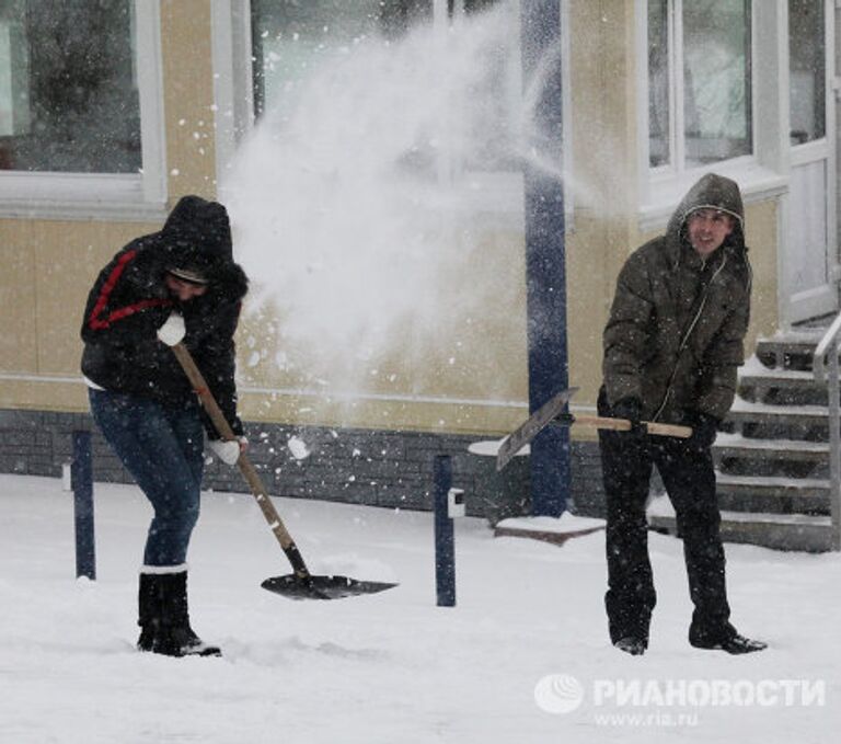 Снегопад во Владивостоке