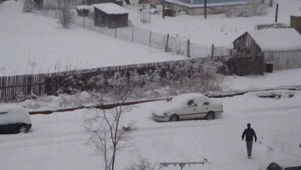 В поселок Ливадия в Приморском крае пришла настоящая зима