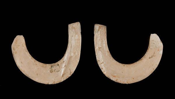 Крючки первых рыболовов, выточенные из раковины моллюска примерно 23 тысячи лет назад 