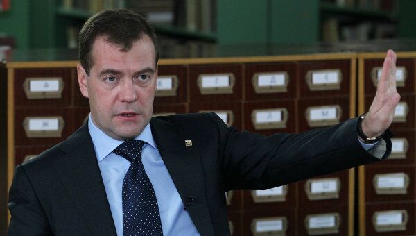 Президент РФ Д.Медведев во время поездки в Карелию