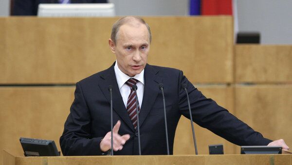 Председатель правительства РФ Владимир Путин в Государственной Думе