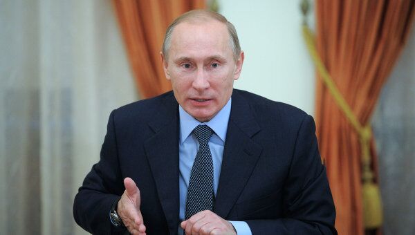 Премьер-министр РФ В.Путин провел встречу с руководством фракции Единая Россия